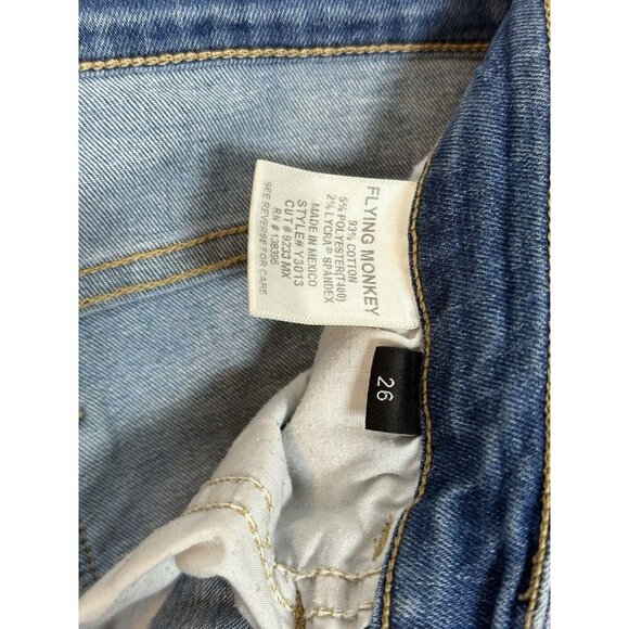 Flying Monkey Jeans Size 26 Slit Ankle Dark Stretch Denim Women’s Y3013 Slim Leg - Picture 9 of 10